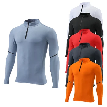 22-23 erkek Koşu Gömlek Spor Vücut Geliştirme T-Shirt Hızlı Kuru Uzun Kollu Sıkıştırma Üst Spor T Shirt Üst Spor T Shirt Erkek