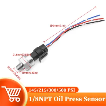 1 / 8NPT Yağ Yakıt hava basınç dönüştürücü Verici Paslanmaz Çelik Yağ basınç Sensörü 5V Sensörler Arabalar İçin 145/215/300/500PSİ
