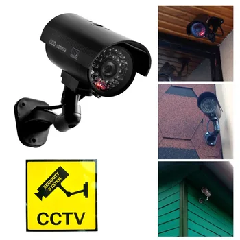 Smarsecur Sahte Kamera Kukla Su Geçirmez Güvenlik CCTV gözetim kamerası Kamera Yanıp Sönen Kırmızı led ışık Açık Kapalı