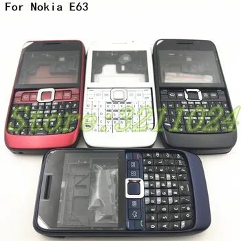 Yeni Tam Komple Cep Telefonu Konut Kapak Kılıf + İngilizce Tuş Takımı Nokia E63