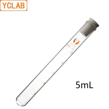 YCLAB 5mL test tüpü Cam Mezuniyet Kauçuk veya Silika Jel Tıpa Yüksek Sıcaklık Asit Alkali Direnci