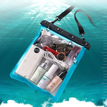 Su geçirmez telefon kılıfı Şeffaf Dokunmatik Ekran Yüzme Kuru Çanta Sualtı Dalış Sörf Mobil Kapak Paketi omuzdan askili çanta