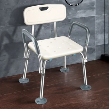 Banyo ve duş sandalyesi Yaşlı Katlanır banyo sandalyesi Mobilya Tabure Duş Tezgahı kaymaz banyo sandalyesi 6 Dişliler Yüksekliği Ayarlanabilir