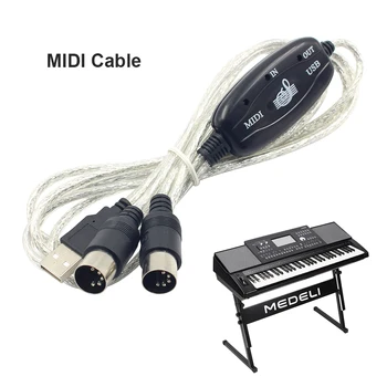 Pro USB IN-OUT MIDI Adaptör Kablosu PC Müzik Elektronik Klavye Dönüştürücü MIDI kablo USB IN-OUT MIDI Arabirim Kablosu