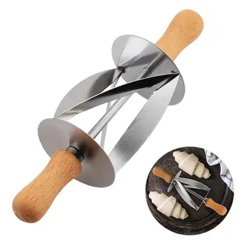 Haddeleme Bıçağı Kruvasan Ekmek Mutfak Pişirme Paslanmaz Çelik Haddeleme Hamur Kesici Yapmak İçin Kruvasan Kek Pişirme Kapları