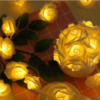 Yapay Gül Led çiçek ışıklar Peri dize Garland noel ışıkları süslemeleri Ev düğün odası perdesi lambası dekor 10m