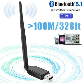 100m Usb Bluetooth uyumlu 5.1 Adaptörü Harici Anten İle Kablosuz Usb İstikrarlı İletim Ses Alıcısı Verici