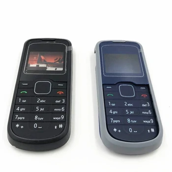 Nokia 1202 için Yeni Tam Konut Case Kapak Ön Çerçeve İle Anahtar Kurulu Ekran Cam + Orta Çerçeve + arka kapak