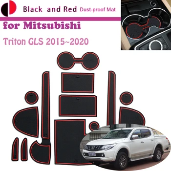 Kauçuk Paspas Kapı Oluk Mitsubishi Triton GLS KJ L200 Strada RAM 1200 2015 ~ 2020 Kapı Depolama Yuvası Coaster Toz geçirmez Etiket