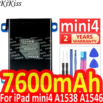 KİKİSS Tablet apple için batarya iPad Mini 4 Mini4 A1538 A1546 A1550 Yedek Pil 7600mAh Yüksek Kapasiteli Bateria Ücretsiz Araçları