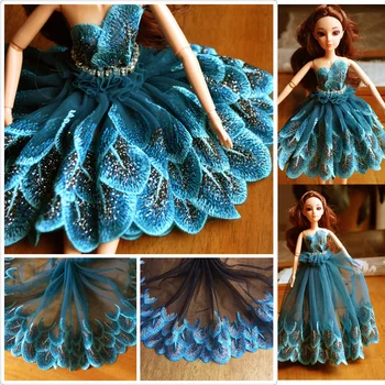 2 Metre Mavi Dantel Trim El Yapımı DIY Bebek Giyim Aksesuarları Düğün Çiçek Nakış Dantel Kumaşlar Perdeler Dikiş