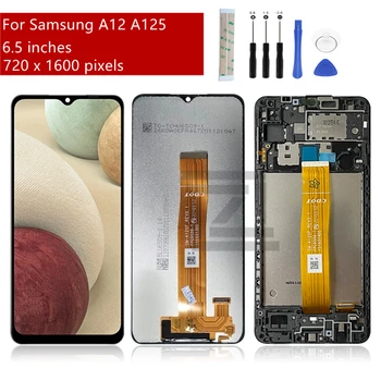 Samsung Galaxy A12 ekran LCD dokunmatik ekranlı sayısallaştırıcı grup Samsung A125 lcd yedek Parça Tamir 6.5