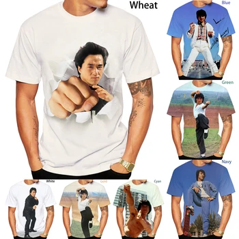 Yeni Moda 3D Baskı Kung Fu Jackie Chan T Gömlek Serin kısa kollu tişört Sıcak Erkek / Kadın Tİşört Unisex Yaz Tees