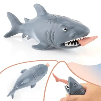 Yenilik Komik Adam yiyen Köpekbalığı Sıkmak Oyuncak Korkunç Hayvan Prank Alternatif Esprili Hafif Kalpli Stres Rahatlatıcı Anti-stres Oyuncak