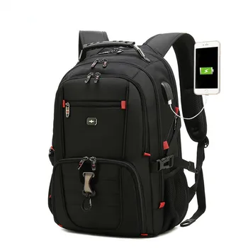 Seyahat Çantası İş Anti Hırsızlık Sırt Çantası Erkek Mochila USB Şarj 15.6 17 İnç Laptop Sırt Çantası Su Geçirmez erkek İsviçre Sırt Çantaları