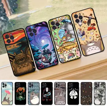 Stüdyo Ghibli Totoro telefon kılıfı Silikon Yumuşak iphone 14 13 12 11 Pro Mini XS MAX 8 7 6 Artı X XS XR Kapak