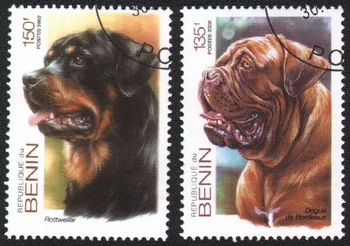 2 Adet/takım Benin Posta Pulları 2002 Pet Köpekler Kullanılan Posta İşaretli Posta Pulları Toplamak için
