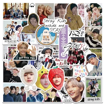 50/100 Adet Kpop Albümü Sevimli Erkek Fotoğraf Baskı Etiket Kpop Kaçak Çocuklar Çıkartmalar Kore Kırtasiye Telefon Dizüstü Dekorları