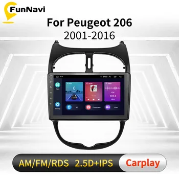 2 Din araba android radyosu Stereo Peugeot 206 2001 - 2016 İçin Ekran Multimedya Ses Çalar GPS navigasyon başkanı Ünitesi Autoradio FM