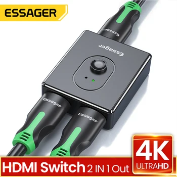 Essager HD Uyumlu Splitter HD4K 1x2 / 2x1 Anahtarı Konektörü 2 ın 1 Out Dönüştürücü HD Uyumlu Switcher PS4 Xbox TV KUTUSU