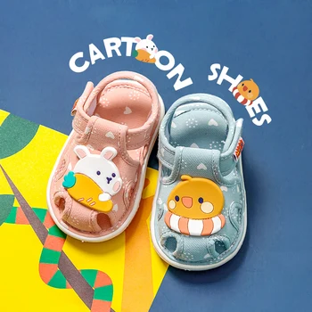 bebek ayakkabıları ses ile sevimli bibi bebek ayakkabısı çocuklar için çizgi film erkek sandalet kızlar için tavşan ınfantil terlik