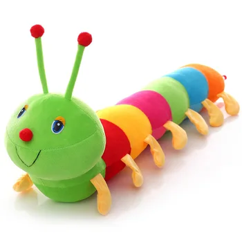 50 CM Renkli Uzun Bilişsel Peluş Solucan Dolması oyuncak bebekler Yumuşak Solucan Yastık Eğitici Hediye Doğum Günü Çocuklar için