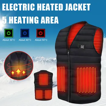 Yeni 5 alanlar ısıtmalı ceketler USB erkek kadın araba tamir giyen ekipmanları kış elektrikli ısıtma esnek termal sıcak ceket