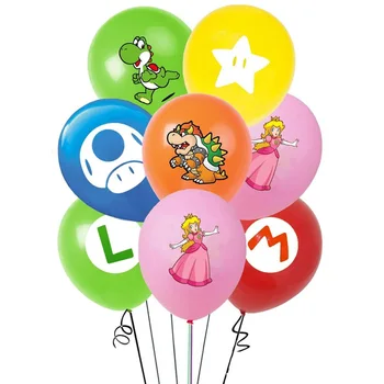 1 adet Tek Satış 12 İnç Süper Mario Lateks Balon Anime FigureTheme Yuvarlak Çocuklar Mutlu Doğum Günü Partisi Düğün Dekorasyon Malzemeleri
