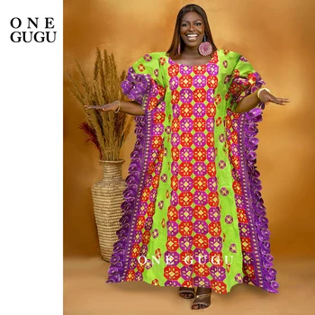 Parlak Yeşil Afrika Bazin Elbise Taşlar Nakış Gipür Dsahiki Nijeryalı Hint Kadınlar Düğün Geleneksel Havza Elbise