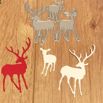 Noel geyik Stencil Metal Kesme Ölür DIY Scrapbooking Kabartma Kağıt Kart Yapımı Dekoratif El Sanatları Malzemeleri