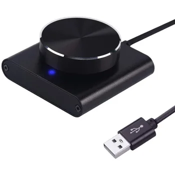 USB Bilgisayar Ses Denetleyicisi Alüminyum Alaşımlı PC Hoparlör Harici Ses Kontrolü Çizilme Direnci Ayar Düğmesi