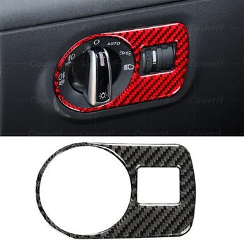 Karbon Fiber araba kılıfı Audi TT İçin 8J Mk2 Far Anahtarı Trim Düğmesi panel dekorasyon Sticker Çıkartması Kapak Trim Araba Aksesuarları