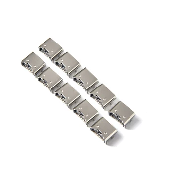 10 adet / grup 6 Pin SMT soketli konnektör USB Tip C 3.1 Dişi Yerleştirme SMD DIP PCB Tasarımı İçin DIY Yüksek Akım Şarj