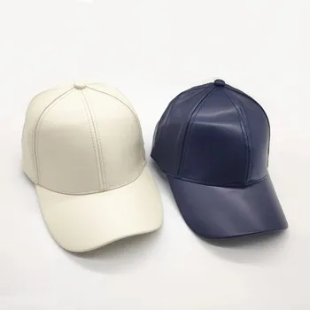 Yeni Kış Kadın Rahat Suni Deri Snapback Şapka Erkekler Ayarlanabilir Suni deri Beyzbol Kapaklar güneş şapkası Casquette Gorras
