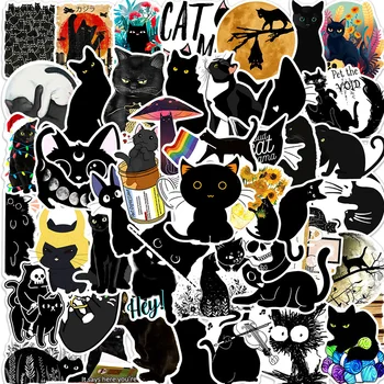 10/30/50 adet Karikatür Sevimli Siyah Kedi Çıkartmalar Çocuklar için Oyuncaklar Kawaii Hayvan Anime Çıkartmaları DIY Kaykay Su Şişesi Günlüğü Sticker