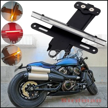 Motosiklet Plaka Braketi Kuyruk Düzenli Harley Sportster S 21-22 Çamurluk Eliminator W / LED plaka Dönüş sinyal ışığı
