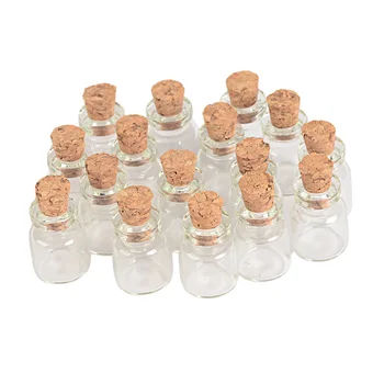 100 adet 13x18x6mm Mini Sevimli Cam mantarlı şişeler DIY 0.6 ml Şeffaf Şeffaf Boş Küçük Dekoratif Şişeler Kolye