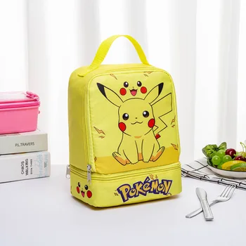 Pokémon Yeni Pikachu iblis avcısı çocuk Taşınabilir öğle yemeği çantası Aperatif Süt Meyve saklama çantası Yaratıcı Çift Bento Öğle Yemeği Çantası