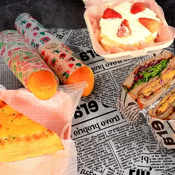 10x Gıda Sarmalayıcıları Ambalaj Kağıdı Balmumu Kağıt Gıda Sınıfı Yağlı Kağıt F Ekmek Sandviç Burger Kızartması Oilpaper Pişirme Ambalaj Kağıdı