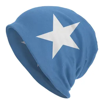 Somali bayrağı Skullies Beanies Somali Hediye Şapka Vintage Sokak Unisex Kapaklar Yetişkin Sıcak Çift kullanımlı Kaput Örgü Şapka