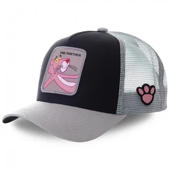 Pembe Panter file şapka Yaz beyzbol şapkası Anime Siyah şoför şapkası Karikatür Kadın Erkek Baba Şapka Snapback