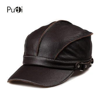 Pudi HL006 Hakiki Deri Erkek beyzbol şapkası Şapka Marka Yeni erkek Gerçek Deri Yetişkin Ayarlanabilir Kamyon Şoförü Avcılık Ordu Şapkaları