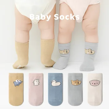 Kawaii Bebek Çorap Orta tüp Yeni Sonbahar Kış Karikatür Yenidoğan Toddler kaymaz Kat Çorap Kore Erkek ve kız Sıcak Aksesuarları
