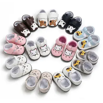 PUDCOCO Bebek Bebek Erkek Kız Yumuşak Taban deri ayakkabı Mokasen Beşik Patik Güzel Karikatür Prewalkers 0-18M