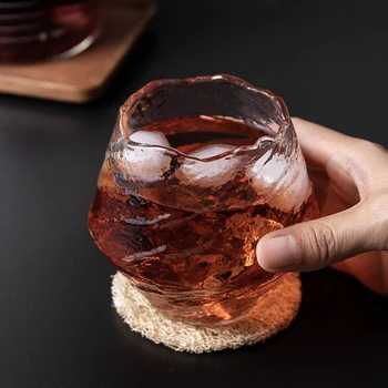 Japon El Yapımı Dövülmüş viski bardağı ısıya dayanıklı meyve suyu fincanı Likör Viski Kristal şarap bardağı xobw