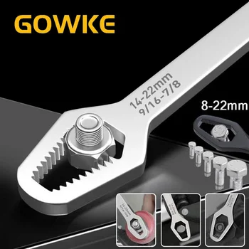 GOWKE 8-22mm Evrensel Torx Anahtarı Kendinden sıkma Ayarlanabilir Gözlük Anahtarı Kurulu Çift kafa Torx Anahtarı El Aletleri