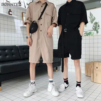 Pantolon Erkek Kargo Moda Genel Hip Hop Moda Marka Gevşek Kore Tarzı Cep Katı Turn-aşağı Yaka Japon Giyim Klasik
