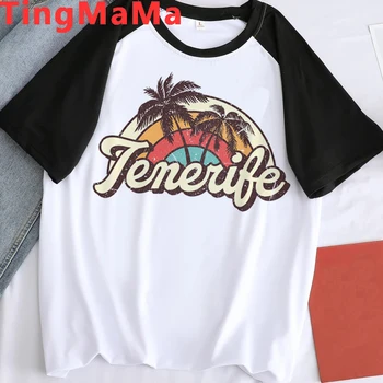 Ispanya Tenerife T Shirt Erkek Karikatür Yaz Üstleri T-shirt 2022 Harajuku Grafik Tees Casual Hip Hop Unisex Tshirt Erkek