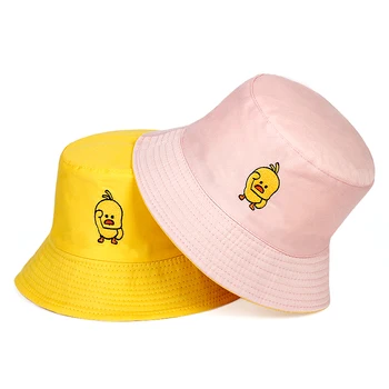 Balıkçı Şapka Moda Açık Vahşi Kova Yeni Küçük Tavuk Baskılı Şapkalar Yaz Güneş Koruyucu Sevimli Şapka Unisex Pamuk Hip Hop Şapka