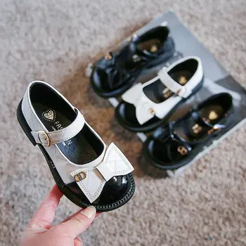 Bahar çocuk deri ayakkabı Öğrenci Kızlar için Deri Retro Prenses Ayakkabı Çocuklar Okul Performansı Düğün rahat ayakkabılar